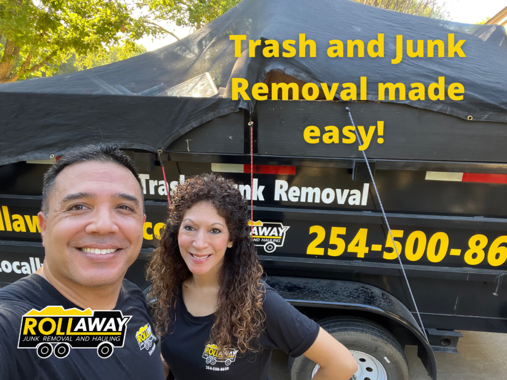 Husband and wife junk removal team Roll Away Junk